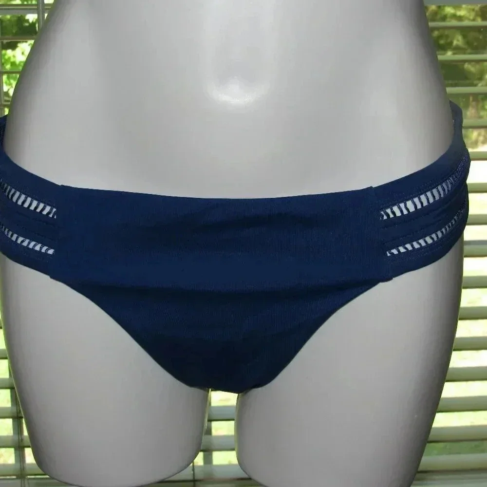 NWT Ann Taylor LOFT Blue Bikini Bottom Size L
